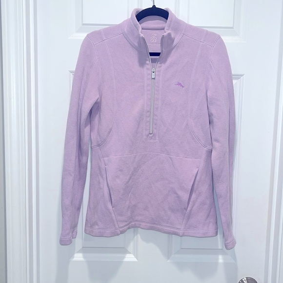 Tommy Bahama ARUBA 1/2 Zip Long Sleeve Pullover Sweater Kangaroo pocket purple - Picture 1 of 7